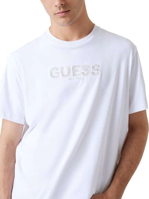 BSC EMBROIDERY LOGO Tricou din bumbac cu logo brodat alb purpuriu - tricou