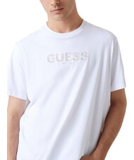 GUESS BSC EMBROIDERY LOGO Tricou din bumbac cu logo brodat alb purpuriu - tricou - 3
