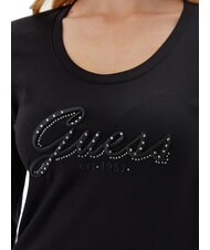 GUESS EMBRO SCRIPT LOGO Tricou cu mânecă lungă, logo și strasuri jetbla - tricou - 3
