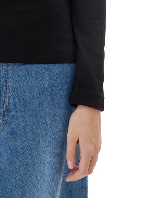 EMBRO SCRIPT LOGO Tricou cu mânecă lungă, logo și strasuri jetbla - tricou