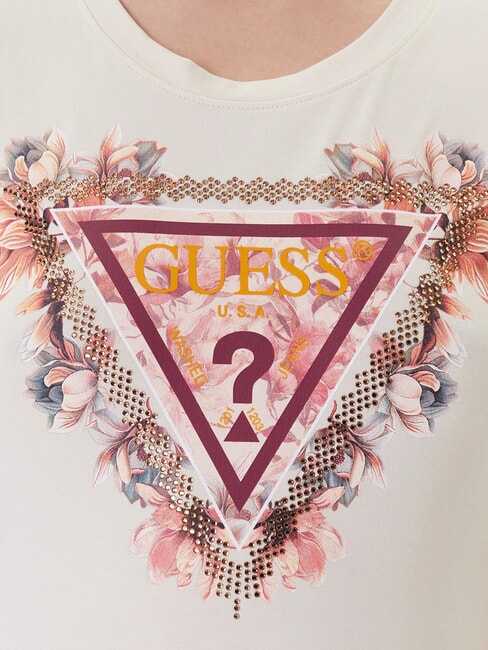 TRIANGLE FLOWERS Tricou elastic cu imprimeu fard de obraz de vanilie - tricou