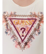 GUESS TRIANGLE FLOWERS Tricou elastic cu imprimeu fard de obraz de vanilie - tricou - 3