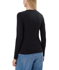 GUESS EMBRO SCRIPT LOGO Tricou cu mânecă lungă, logo și strasuri - tricou