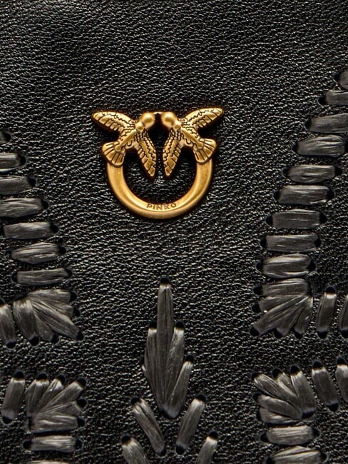 HALF MOON BABY Geantă de umăr aur negru-vechi - Genți femei