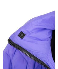 CANADIAN EUGENIE Jachetă scurtă din satin cu puf și glugă opulență purpurie - Jachete de puf pentru femei - 4