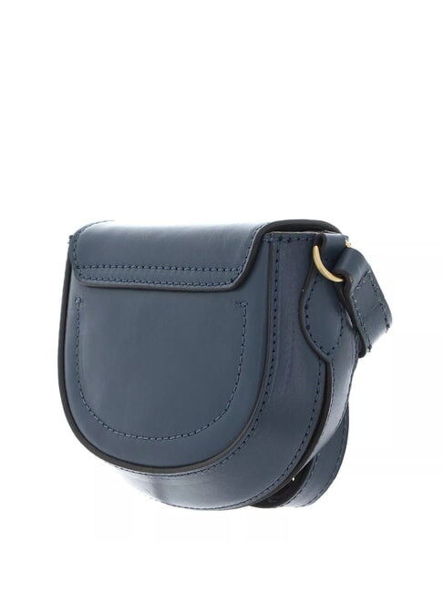 BETTINA Geanta de umar mini din piele cerulean cu aur abb - Genți femei