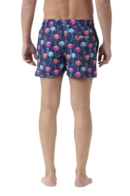 BIG PRINT Costum de plajă pentru bărbați albastru marin/albastru deschis - Costume de baie