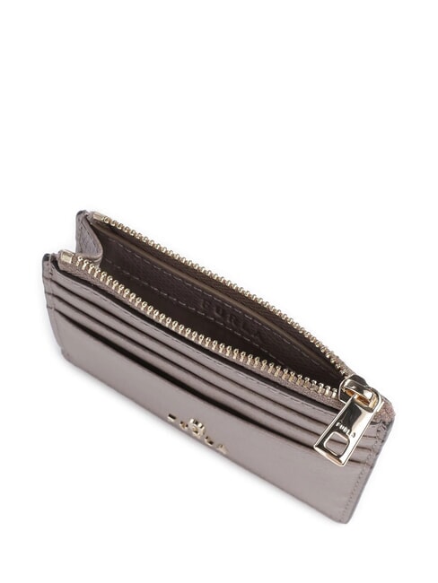 CAMELIA Suport card din piele / poseta pentru monede stuc gri - Portofele femei