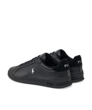 RALPH LAUREN HERITAGE COURT II  Adidași din piele pp negru/gri pal - Pantofi unisex - 4