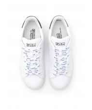 RALPH LAUREN HERITAGE COURT II NAPPA Adidași din piele pentru bărbați alb / newport bleumarin pp - Pantofi bărbați - 4