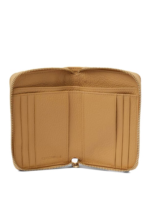 METALLIC SOFT Portofel cu fermoar bej proaspăt - Portofele femei