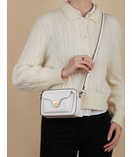 COCCINELLE BEAT SOFT Mini geanta din piele texturata alb strălucitor - Genți femei - 4