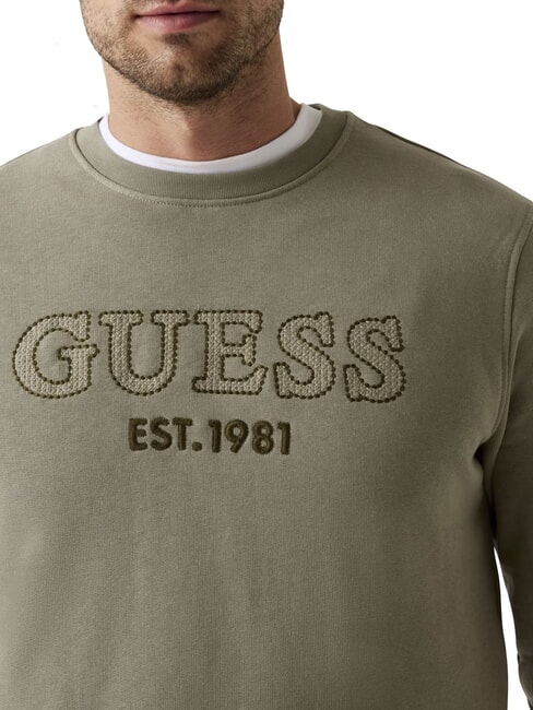 BEAU  Hanorac cu guler rotund verde mușchi - hanorace