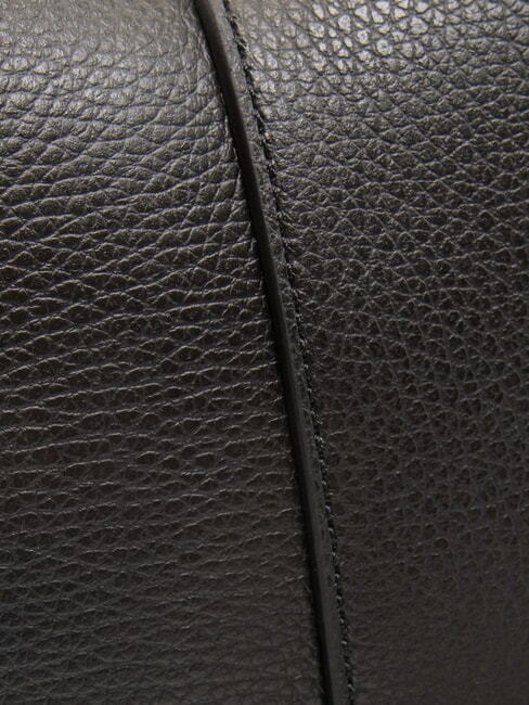 HELENA ROUND Geantă din piele cu curea dublă de umăr negru - Genți femei