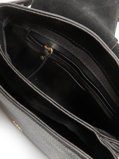 HELENA ROUND Geantă din piele cu curea dublă de umăr negru - Genți femei