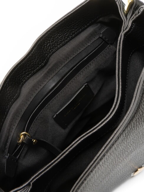 HELENA ROUND Geantă mică de umăr din piele negru - Genți femei