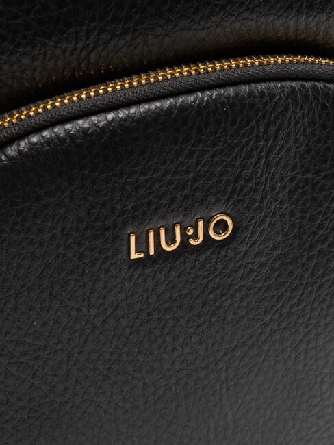 MANHATTAN Rucsac rotund mediu cu buzunar BLACK - Genți femei