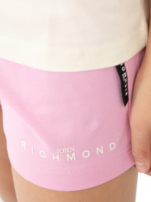 CICAM Complet cu tricou și pantaloni scurți Bermuda lapte/roz - Treninguri pentru copii