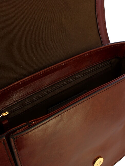 BENEDETTA  Geantă de umăr mini, din piele BROWN - Genți femei