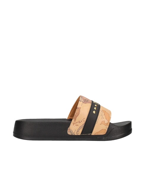 GEO  Papuci bej geometric/negru - Pantofi femei