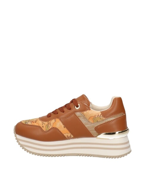 GEO JR Adidași cu platformă cu logo lateral Piele / Geo Beige - Pantofi femei