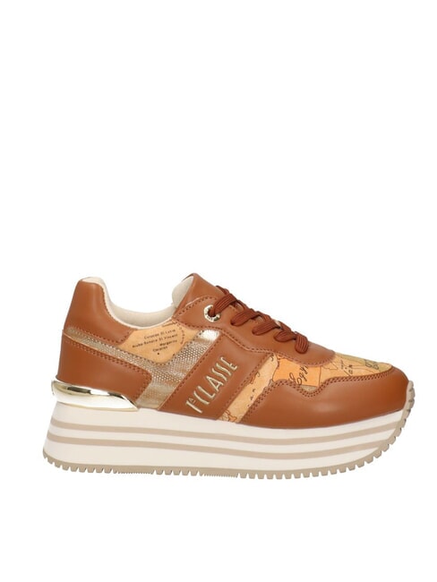 GEO JR Adidași cu platformă cu logo lateral Piele / Geo Beige - Pantofi femei