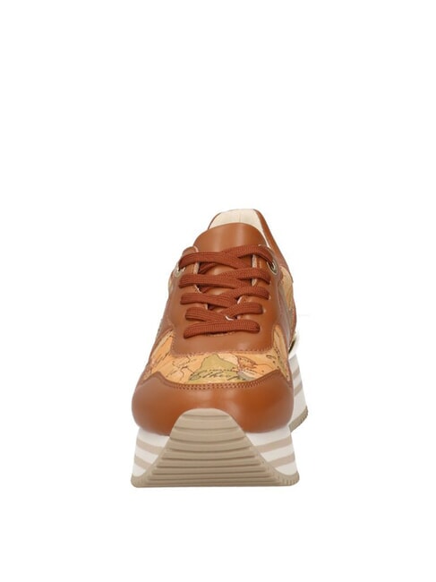 GEO JR Adidași cu platformă cu logo lateral Piele / Geo Beige - Pantofi femei