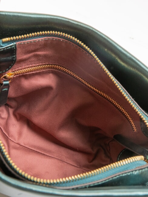 CAMPIONARIO - BOHEME PEPITA Geantă mini din piele metalică verdeață de varză - Genți femei