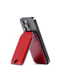 PIQUADRO BLUE SQUARE Suport card MagSafe cu tracker RED - Portofele bărbați - 3