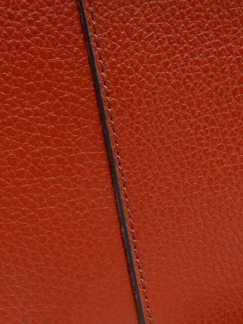 HELENA ROUND Geantă mică de umăr din piele roșu cărămiziu - Genți femei