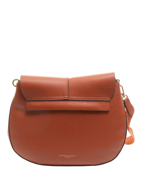 HELENA ROUND Geantă mică de umăr din piele roșu cărămiziu - Genți femei