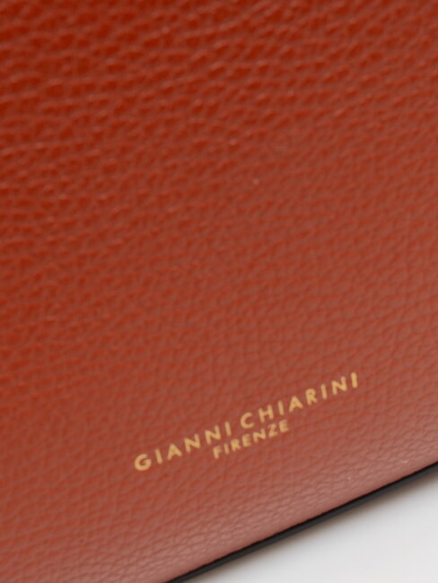 HELENA ROUND Geantă mică de umăr din piele roșu cărămiziu - Genți femei