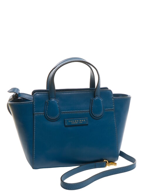 ELETTRA Geanta de mana din piele cu bareta de umar blugi scurti aur - Genți femei