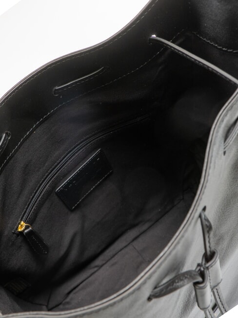 CARLOTTA Geanta ghiozdan din piele cu buzunare Negru de aur - Genți femei