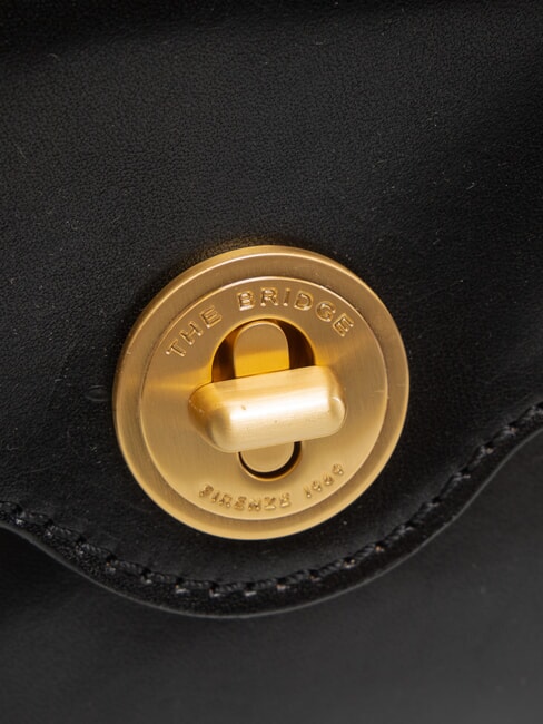 IRENE  Geantă de umăr mini, din piele Negru de aur - Genți femei