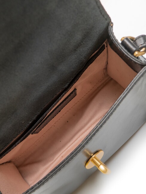 IRENE  Geantă de umăr mini, din piele Negru de aur - Genți femei