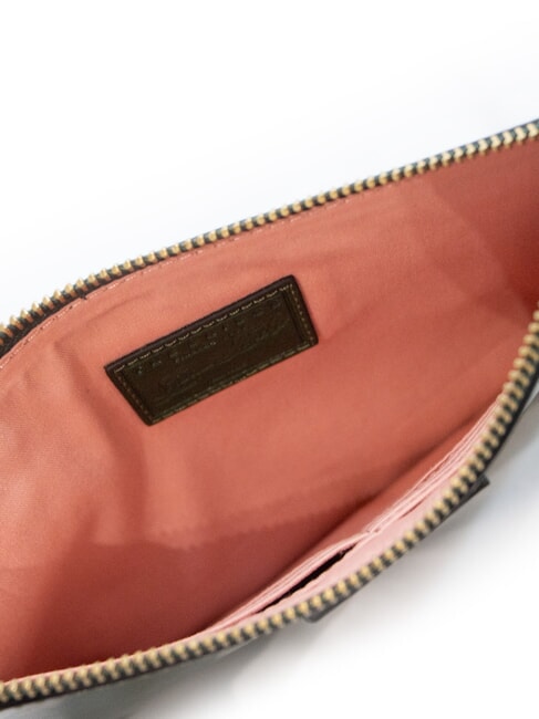 FIONA clutch plat din piele cu manseta engleză verde abb. aur - Genți femei