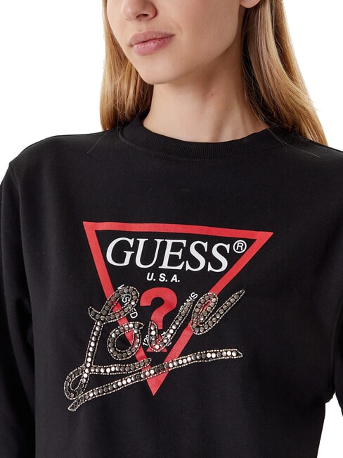 STUDDED LOVE Hanorac cu guler rotund și imprimeu cu ținte jetbla - Hanorace pentru femei