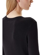 GUESS KIARA TRIANGLE LOGO Pulover cu guler rotund și strasuri jetbla - Pulovere pentru femei - 3