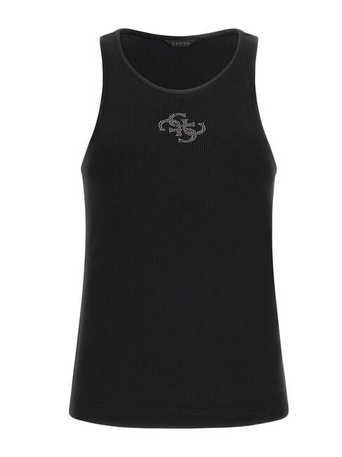 NEW SL ROUND GUENDALINA Top cu logo cu strasuri 4G jetbla - tricou