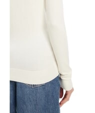 GUESS KENZIE LOGO Pulover cu decolteu &icirc;n V cremwhi - Pulovere pentru femei - 4