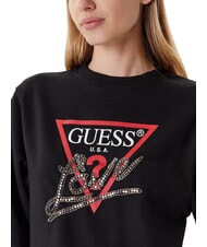 GUESS STUDDED LOVE Hanorac cu guler rotund și imprimeu cu ținte jetbla - Hanorace pentru femei - 3