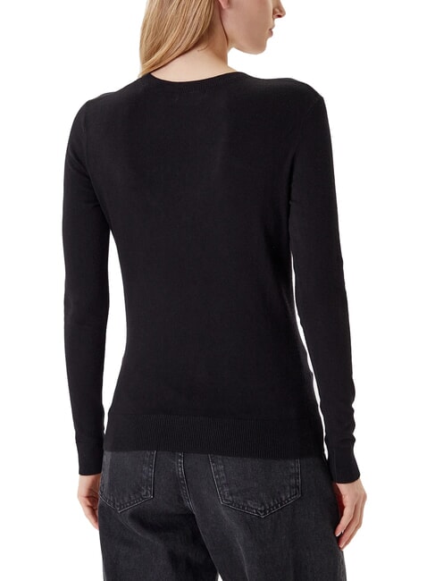 KIARA TRIANGLE LOGO Pulover cu guler rotund și strasuri jetbla - Pulovere pentru femei