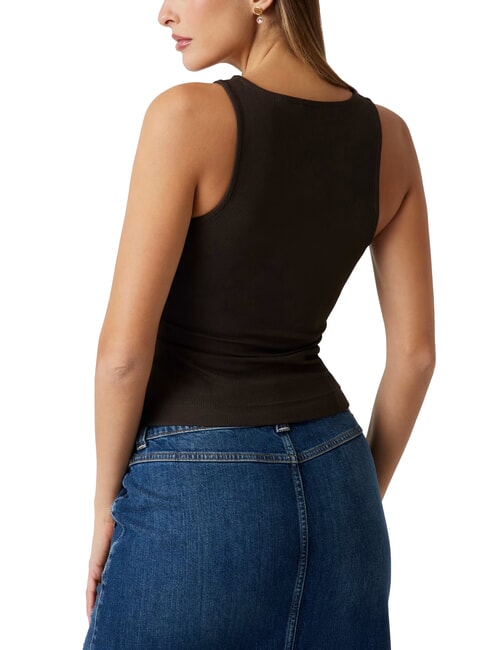 NEW SL ROUND GUENDALINA Top cu logo cu strasuri 4G espresso maro - tricou