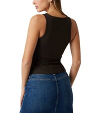 GUESS NEW SL ROUND GUENDALINA Top cu logo cu strasuri 4G espresso maro - tricou - 2