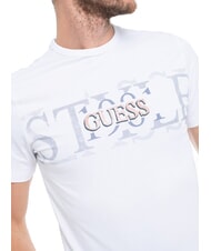GUESS CHEST BOX Tricou din bumbac cu imprimeu alb purpuriu - tricou - 3