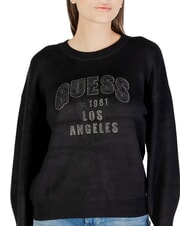 GUESS LEIGHTON LOGO Pulover cu guler rotund jetbla - Pulovere pentru femei - 5