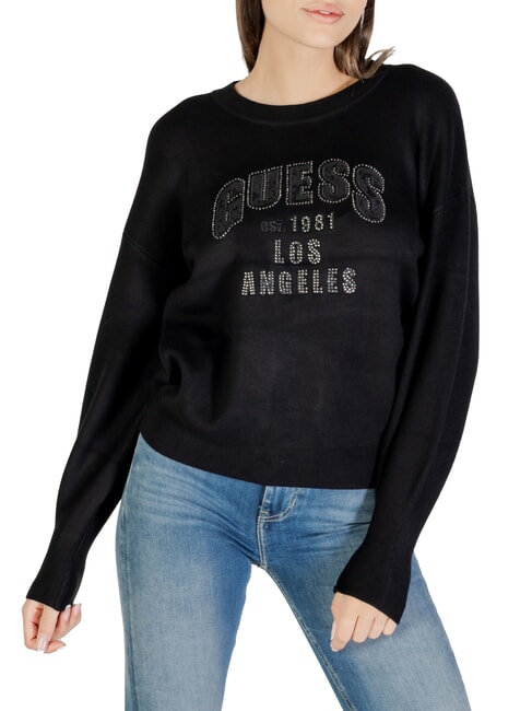 LEIGHTON LOGO Pulover cu guler rotund jetbla - Pulovere pentru femei