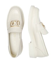 GUESS SHUTTLE  Mocasini din piele fildeș - Pantofi femei - 3