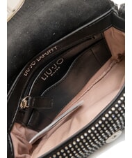 LIUJO LAPUFFY Geantă de umăr micro cu strasuri negru/oțel - Genți femei - 5